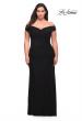 Picture of: Flattering Ruched Off the Shoulder Plus Size Dress in Black, Style: 29722, Detail Picture 12