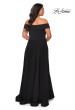Picture of: Off The Shoulder Plus Size Dress with Leg Slit in Black, Style: 29007, Back Picture