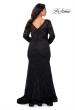 Picture of: Black Lace Curvy Prom Dress with Long Sleeves in Black, Style: 29017, Back Picture