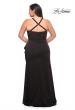 Picture of: Elegant Jersey Gown with Ruffle Slit Detail in Black, Style: 29634, Back Picture