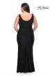 Picture of: Long Lace and Jersey Gown with Rhinestones in Black, Style: 29645, Back Picture