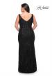 Picture of: Long Sequin Plus Size Dress with Banded Waist in Black, Style: 30182, Back Picture
