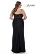 Picture of: Long Plus Size Jersey Dress with Illusion Lace Bodice in Black, Style: 32226, Back Picture