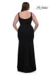 Picture of: Modified Square Neckline Plus Size Dress with Ruching in Black, Style: 33005, Back Picture
