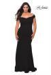 Picture of: Off the Shoulder Plus Size Jersey Prom Dress in Black, Style: 28963, Detail Picture 1