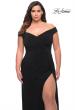Picture of: Simple Plus Size Jersey Off the Shoulder Dress in Black, Style: 29474, Detail Picture 1