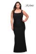 Picture of: Long Lace and Jersey Gown with Rhinestones in Black, Style: 29645, Detail Picture 1