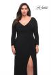 Picture of: Long Sleeve Jersey Plus Dress with Slit in Black, Style: 30071, Detail Picture 1
