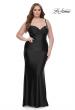 Picture of: Ruched Jersey Plus Size Dress with Lace Up Back in Black, Style: 31632, Detail Picture 1