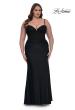Picture of: Plus Size Prom Dress with Lace Corset Top and Jersey Skirt in Black, Style: 32449, Detail Picture 1