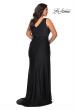 Picture of: Curvy Jersey Prom Dress with Ruching and Slit in Black, Style: 29024, Detail Picture 2