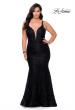 Picture of: Neon Plus SIze Prom Dress with Lace Up Back in Black, Style: 29052, Detail Picture 2