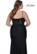 Picture of: Long Plus Size Jersey Dress with Illusion Lace Bodice in Black, Style: 32226, Detail Picture 2