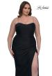 Picture of: Jersey Plus Size Dress with Rhinestone Neckline and Straps in Black, Style: 32992, Detail Picture 2