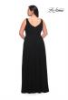 Picture of: Net Jersey Plus Size Long Dress with Slit and V Neck in Black, Style: 29075, Detail Picture 3