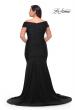 Picture of: Off the Shoulder Ruched Plus Size Gown with Train in Black, Style: 29132, Detail Picture 3