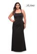 Picture of: Elegant Jersey Gown with Ruffle Slit Detail in Black, Style: 29634, Detail Picture 3