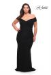 Picture of: Long Net Jersey Plus Dress with Bodice Design in Black, Style: 29635, Detail Picture 3