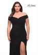 Picture of: Flattering Ruched Off the Shoulder Plus Size Dress in Black, Style: 29722, Detail Picture 3