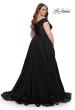 Picture of: A-Line Tulle Off the Shoulder Plus Size Dress with Slit in Black, Style: 32204, Detail Picture 3