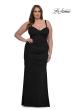 Picture of: Corset Net Jersey Plus Size Dress with V Neck in Black, Style: 32402, Detail Picture 3
