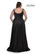 Picture of: A-line Satin Plus Prom Dress with Rhinestone Neckline in Black, Style: 33026, Detail Picture 3