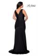 Picture of: Neon Plus Size Jersey Dress with Faux Wrap Bodice in Black, Style: 29016, Detail Picture 4
