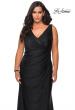 Picture of: Curvy Jersey Prom Dress with Ruching and Slit in Black, Style: 29024, Detail Picture 4