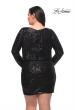 Picture of: Short Sequin Plus Dress with Long Sleeves in Black, Style: 29396, Detail Picture 4