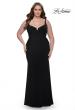 Picture of: Jersey Long Plus Size Dress with Bustier Top and Tie Back in Black, Style: 32190, Detail Picture 4