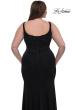 Picture of: Modified Square Neckline Plus Size Dress with Ruching in Black, Style: 33005, Detail Picture 4