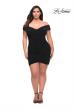 Picture of: Plus Size Short Jersey Off the Shoulder Dress in Black, Style: 29521, Detail Picture 5