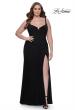 Picture of: Jersey Long Plus Size Dress with Bustier Top and Tie Back in Black, Style: 32190, Detail Picture 5