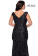 Picture of: Curvy Stretch Lace Dress with V-Neck and Rhinestones in Black, Style: 28837, Detail Picture 6