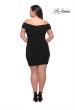 Picture of: Plus Size Short Jersey Off the Shoulder Dress in Black, Style: 29521, Detail Picture 6