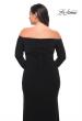 Picture of: Long Sleeve Off the Shoulder Plus Size Gown in Black, Style: 29530, Detail Picture 6