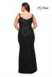 Picture of: Thick Line Sequin Print Plus Size Gown with V Neck in Black, Style: 29622, Detail Picture 6