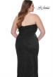 Picture of: Strapless Ruched Stretch Satin Plus Size Dress in Black, Style: 32157, Detail Picture 6