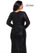Picture of: Long Sleeve Sequin Plus Size Prom Dress with Slit in Black, Style: 28880, Detail Picture 7