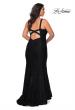 Picture of: Neon Plus SIze Prom Dress with Lace Up Back in Black, Style: 29052, Detail Picture 7