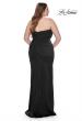 Picture of: Strapless Ruched Stretch Satin Plus Size Dress in Black, Style: 32157, Detail Picture 7