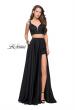Picture of: Two Piece Prom Dress with Shorts and Strappy Back in Black, Style: 25288, Main Picture