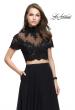 Picture of: Two Piece Dress with Beaded Lace Top and Sheer Back in Black, Style: 25401, Main Picture