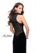 Picture of: Form Fitting Velvet Prom Dress with High Neckline in Black, Style: 25559, Main Picture