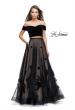 Picture of: Two Piece Prom Dress with Velvet Top and Tulle Skirt in Black, Style: 25574, Main Picture