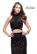 Picture of: Form Fitting Two Piece Prom Dress with Side Cut Outs in Black, Style: 25589, Main Picture