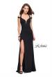 Picture of: Jersey Prom Dress with Off the Shoulder Straps in Black, Style: 25761, Main Picture