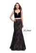 Picture of: Long Two Piece Prom Dress with Velvet Top in Black, Style: 25772, Main Picture