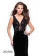 Picture of: Long Embellished Velvet Prom Dress with a Low V Back in Black, Style: 25824, Main Picture