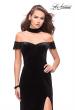Picture of: Off the Shoulder Velvet Dress with Attached Choker in Black, Style: 25937, Main Picture